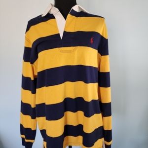 Mens Polo Ralph Lauren classic fit striped rugby jersey